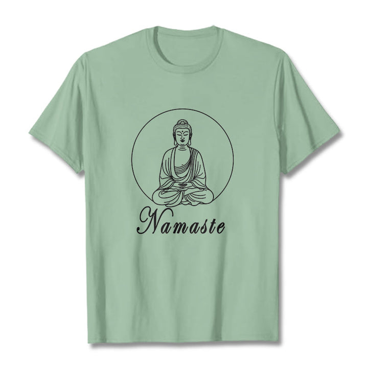 T-shirt Buddha Stones NAMASTE bouddha méditant - Vert pâle - 2XL - image 15
