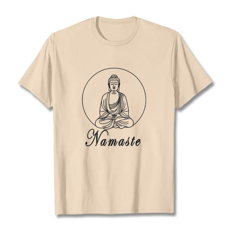 T-shirt Buddha Stones NAMASTE bouddha méditant - Bisque - 2XL - image 8