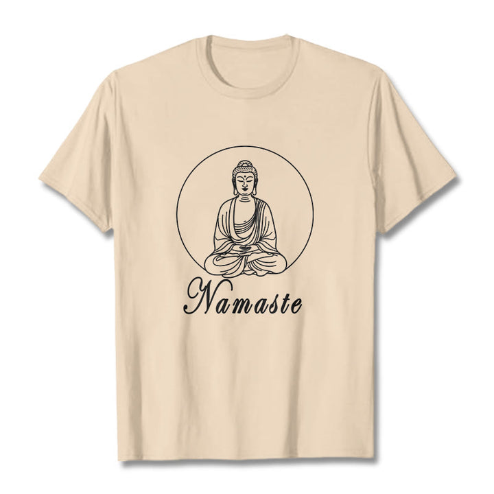T-shirt Buddha Stones NAMASTE bouddha méditant - Bisque - 2XL - image 8