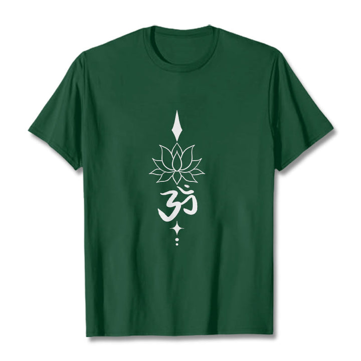 T-shirt Buddha Stones Symbole Om Lotus - Forêt Verte - 2XL - image 6