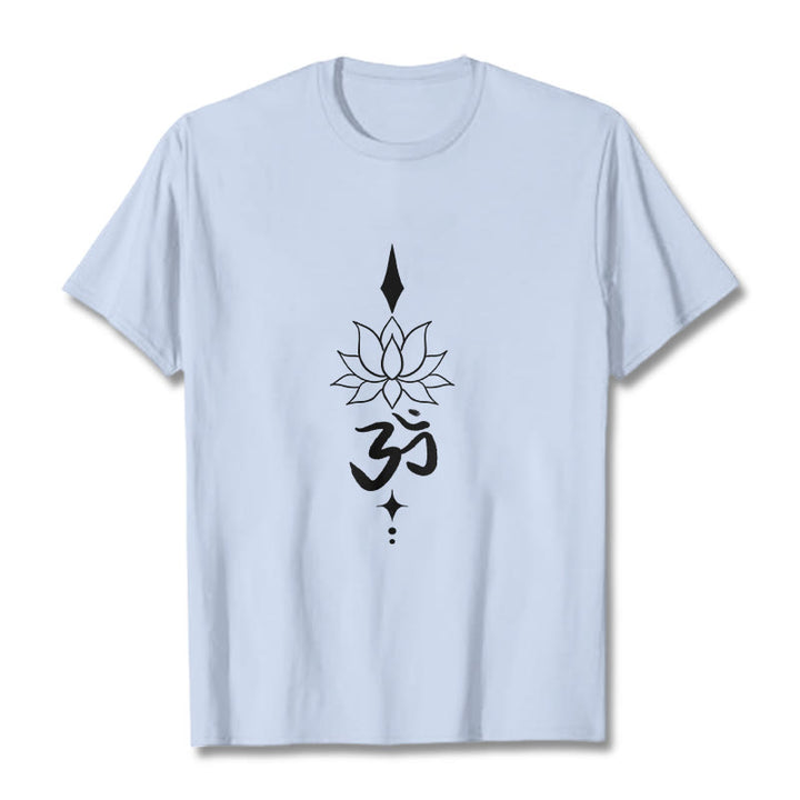 T-shirt Buddha Stones Symbole Om Lotus - Cyan clair - 2XL - image 13