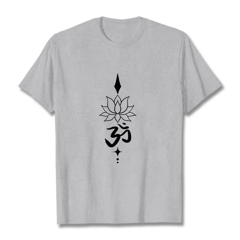 T-shirt Buddha Stones Symbole Om Lotus - Gris clair - 2XL - image 10