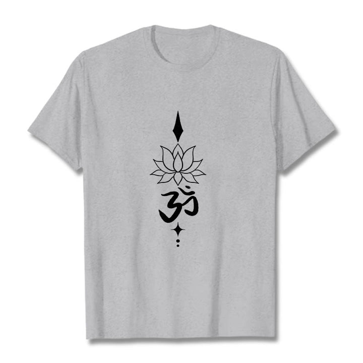 T-shirt Buddha Stones Symbole Om Lotus - Gris clair - 2XL - image 10