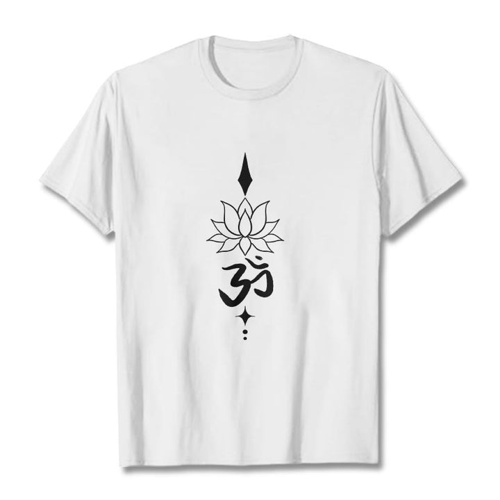 T-shirt Buddha Stones Symbole Om Lotus - Blanc - 2XL - image 7