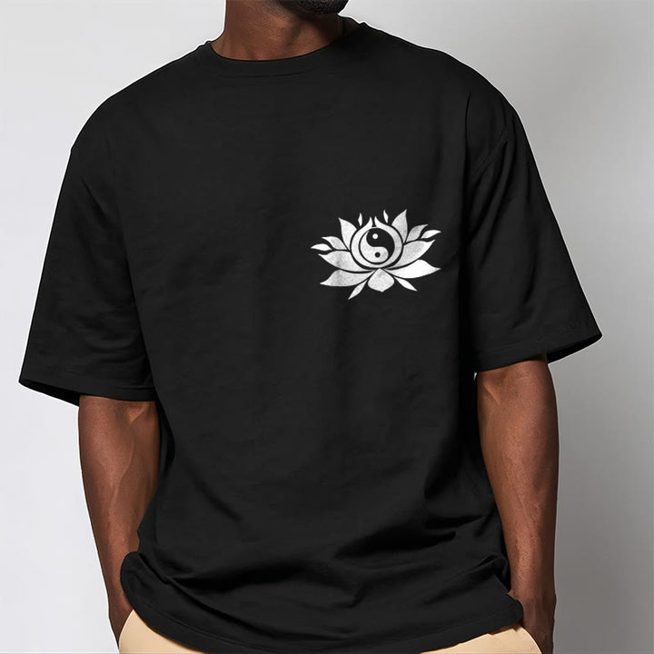 T-shirt avec motif de fleurs de lotus et de Buddha Stones - image 1