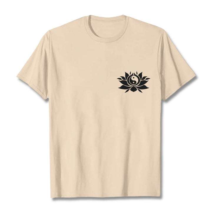 T-shirt avec motif de fleurs de lotus et de Buddha Stones - Bisque - 2XL - image 12