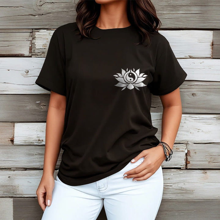 T-shirt avec motif de fleurs de lotus et de Buddha Stones - image 4