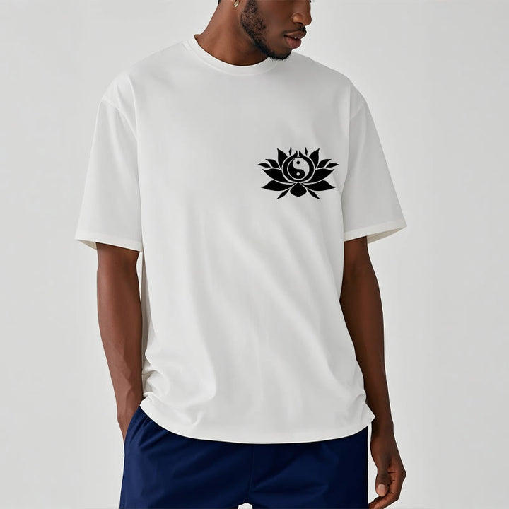 T-shirt avec motif de fleurs de lotus et de Buddha Stones - image 8