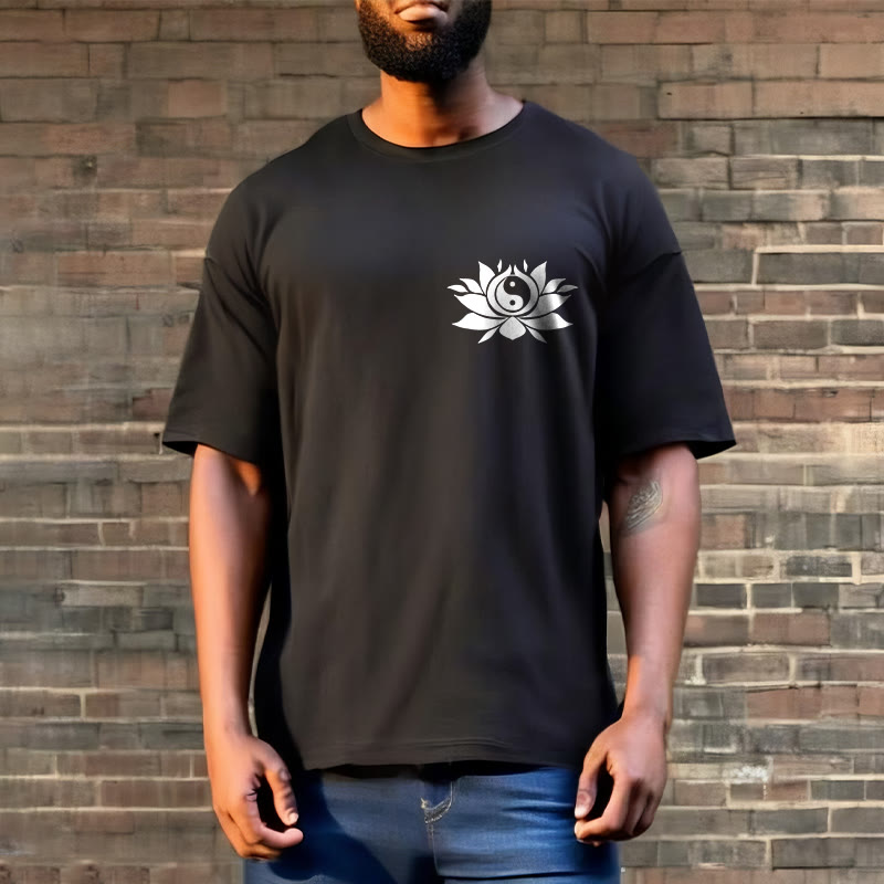 T-shirt avec motif de fleurs de lotus et de Buddha Stones - image 2