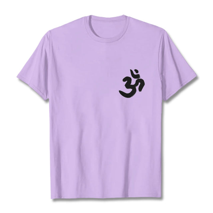 T-shirt sanskrit avec symbole Om et Buddha Stones - Prune - 2XL - image 16
