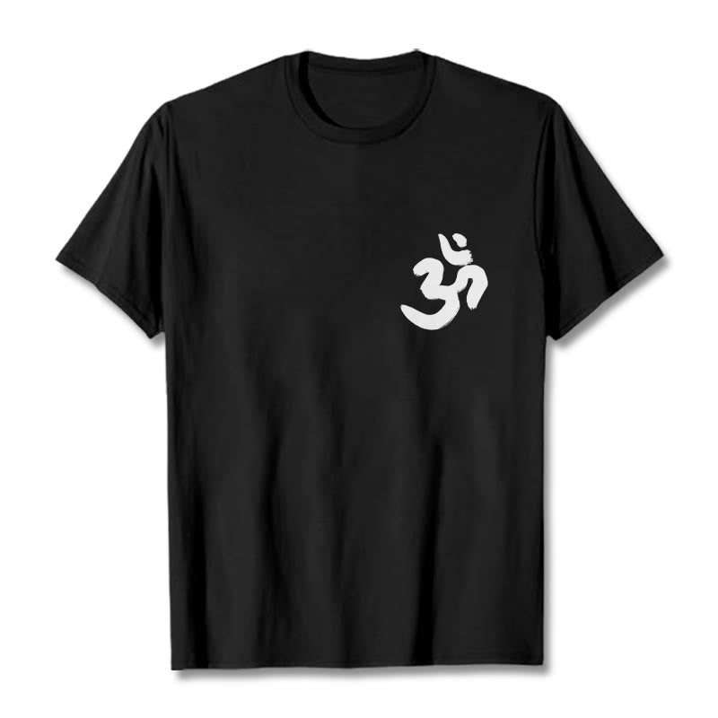 T-shirt sanskrit avec symbole Om et Buddha Stones - Noir - 2XL - image 3