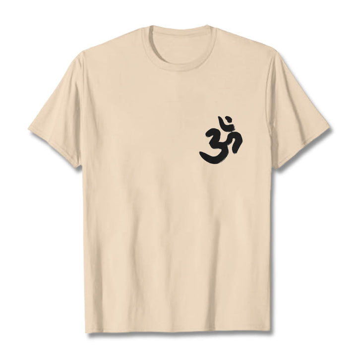 T-shirt sanskrit avec symbole Om et Buddha Stones - Bisque - 2XL - image 12