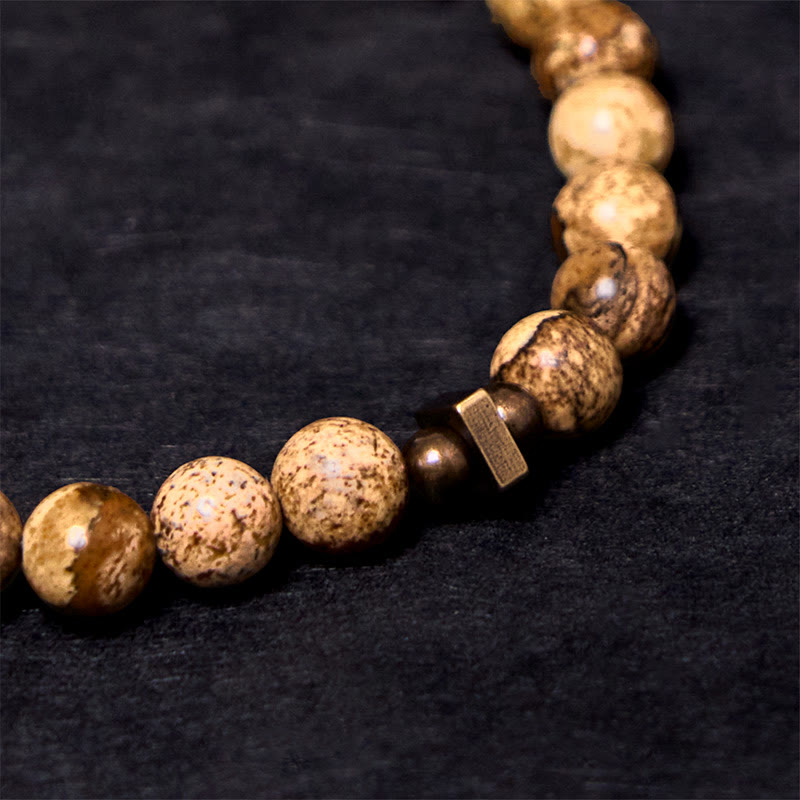 Bracelet porte-bonheur en cuivre vieilli Buddha Stones