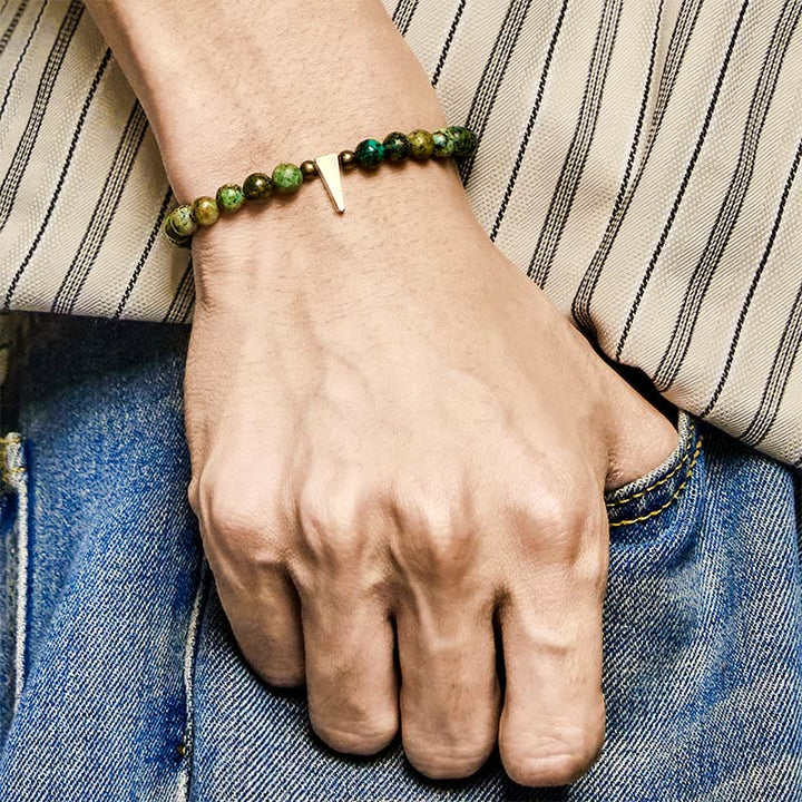 Bracelet d'équilibre en cuivre turquoise et Buddha Stones, design vintage vieilli