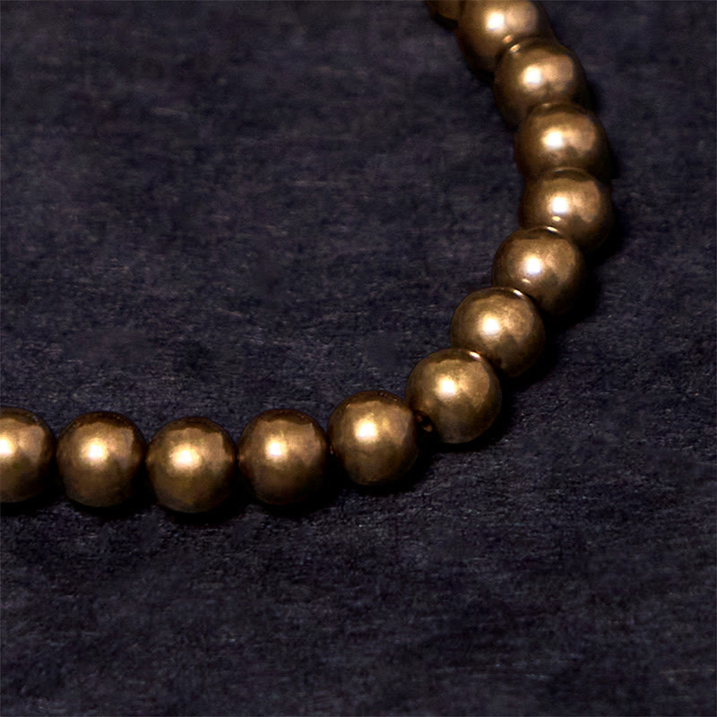 Bracelet porte-bonheur rétro en cuivre pur et laiton avec Buddha Stones