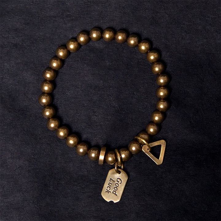 Bracelet porte-bonheur rétro en cuivre pur et laiton avec Buddha Stones