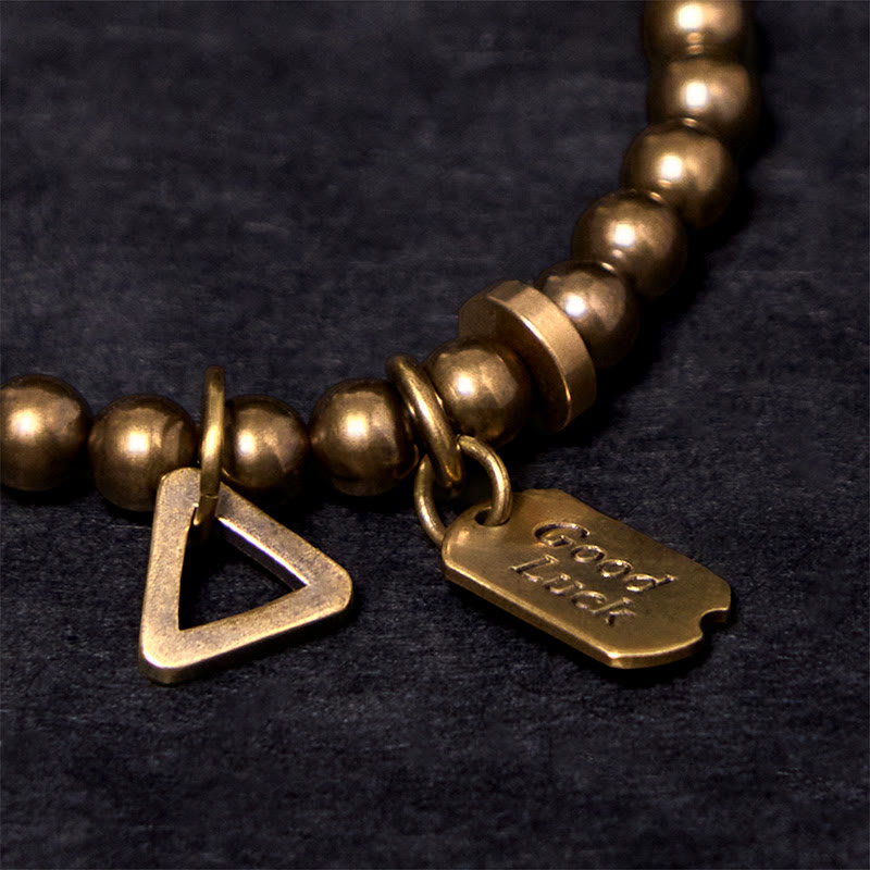 Bracelet porte-bonheur rétro en cuivre pur et laiton avec Buddha Stones