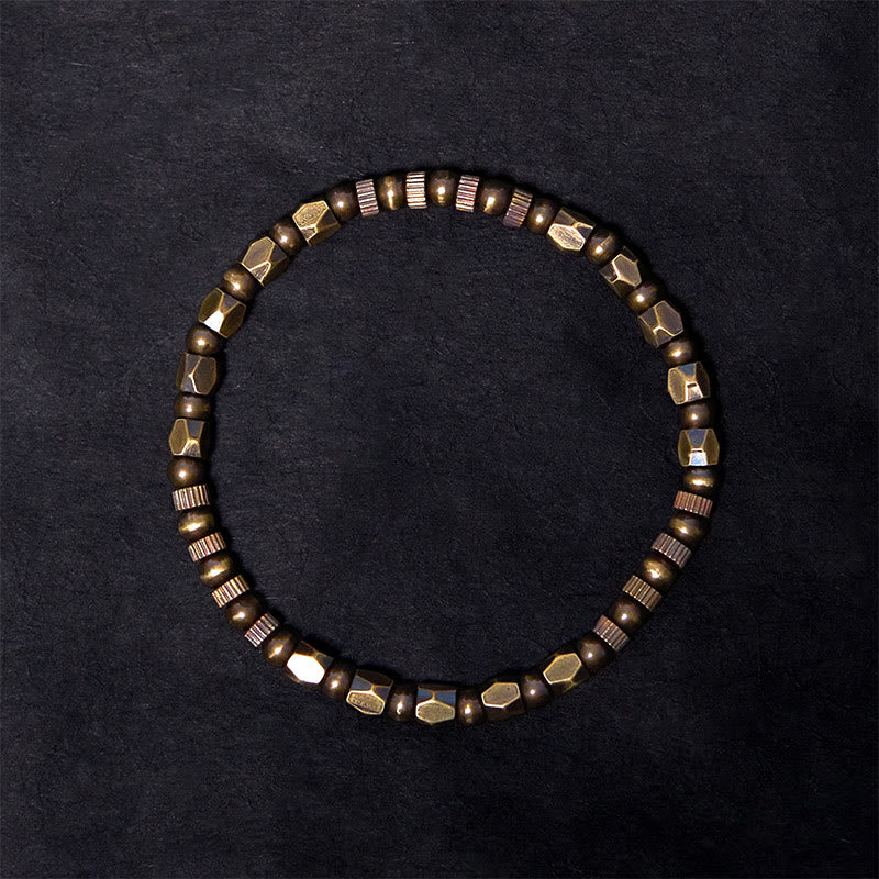 Bracelet porte-bonheur en cuivre et laiton, style rétro, effet vieilli et irrégulier, Buddha Stones