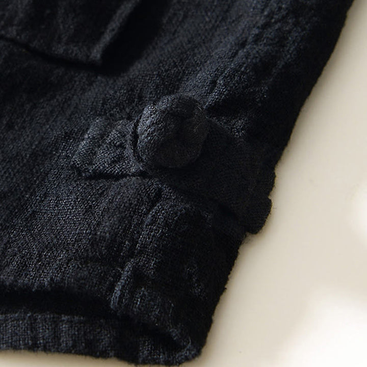 Chemise homme en coton et lin à manches longues et boutons, couleur Buddha Stones, avec poches - image 13