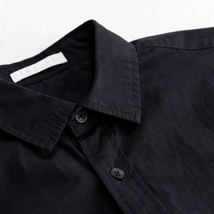 Chemise en coton à manches courtes et poche pour homme, motif flammes et broderie Buddha Stones - image 12