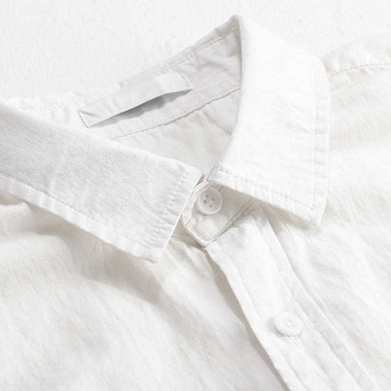 Chemise en coton à manches courtes et poche pour homme, motif flammes et broderie Buddha Stones - image 4