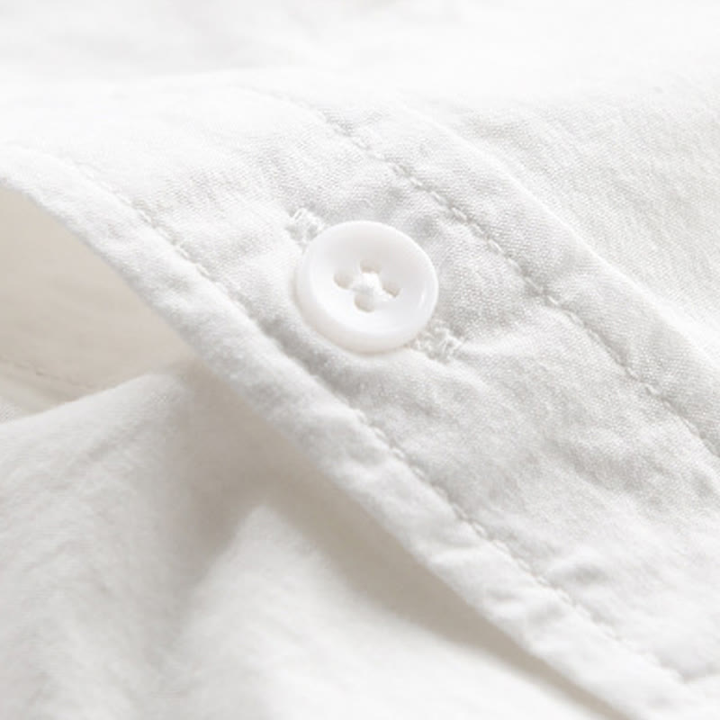 Chemise en coton à manches courtes et poche pour homme, motif flammes et broderie Buddha Stones - image 5