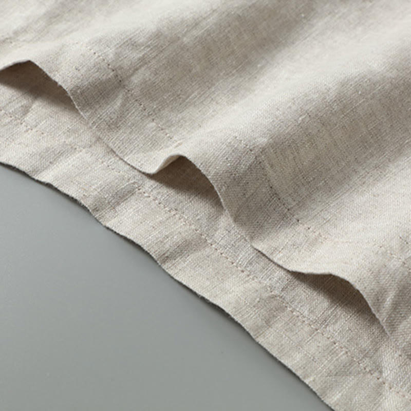 Gilet d'été en lin sans manches pour homme, couleur unie, avec fente latérale et motif Buddha Stones - image 7