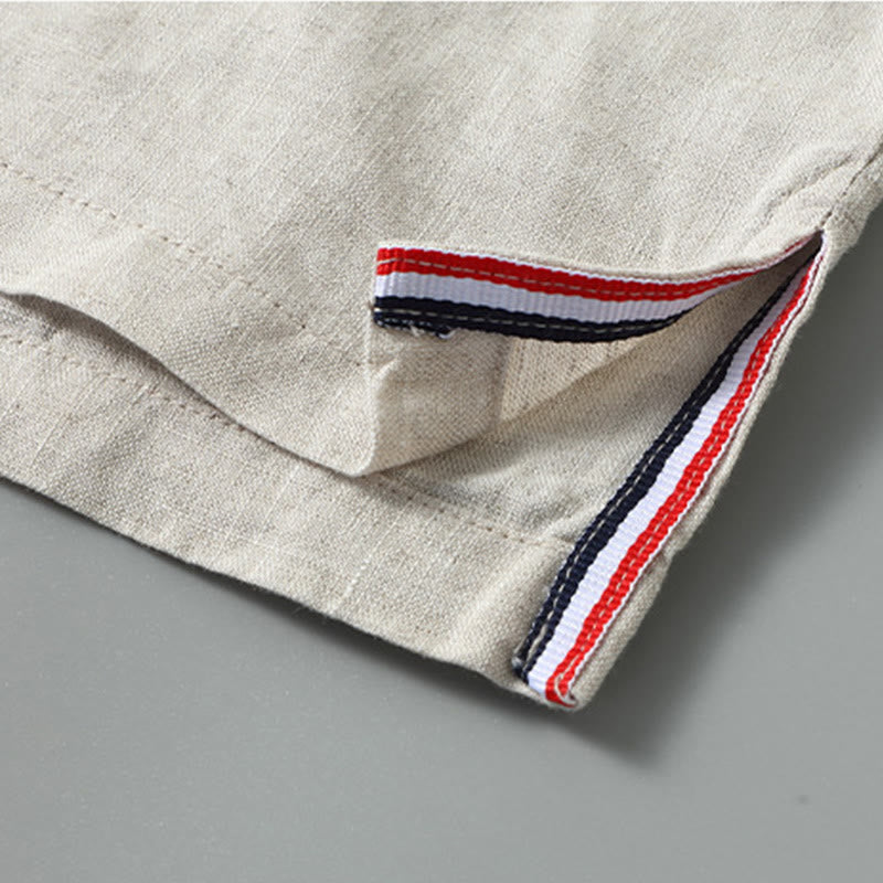 Gilet d'été en lin sans manches pour homme, couleur unie, avec fente latérale et motif Buddha Stones - image 6