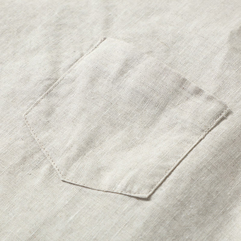 Gilet d'été en lin sans manches pour homme, couleur unie, avec fente latérale et motif Buddha Stones - image 4