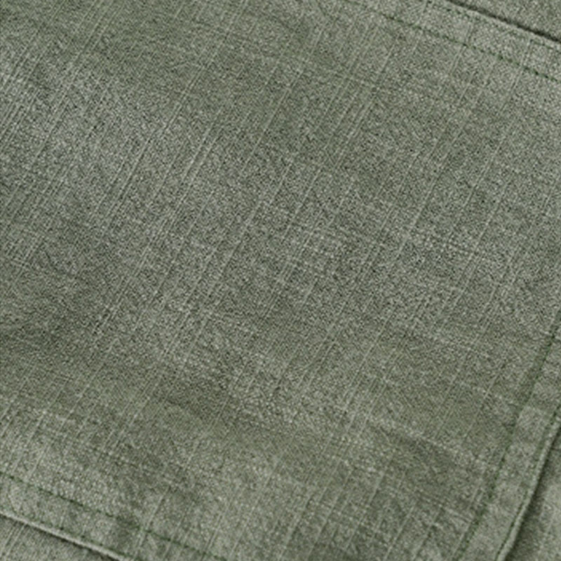 Chemise à manches longues en coton et lin pour homme, motif Buddha Stones, couleur unie, revers, avec poche - image 25