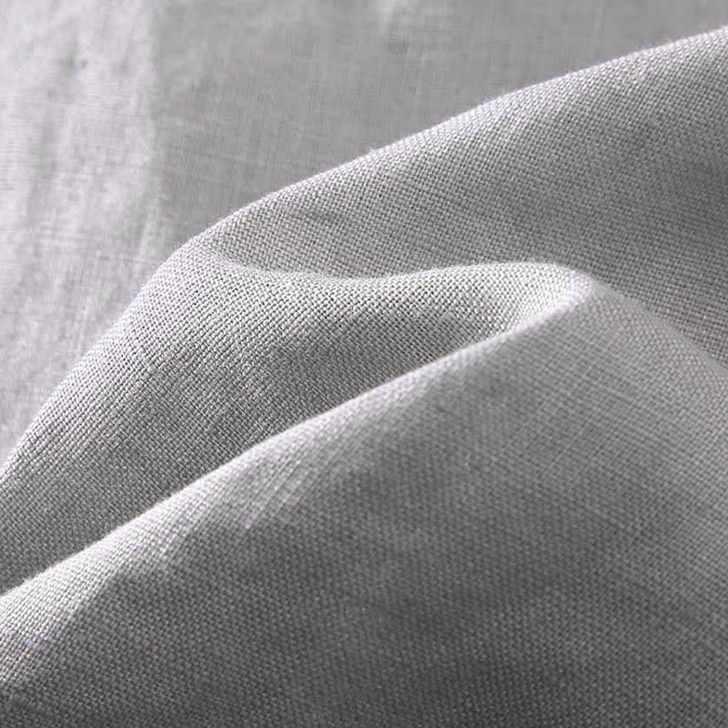 Chemise en lin à manches courtes et col ras du cou avec motif Buddha Stones et poche pour homme - image 6