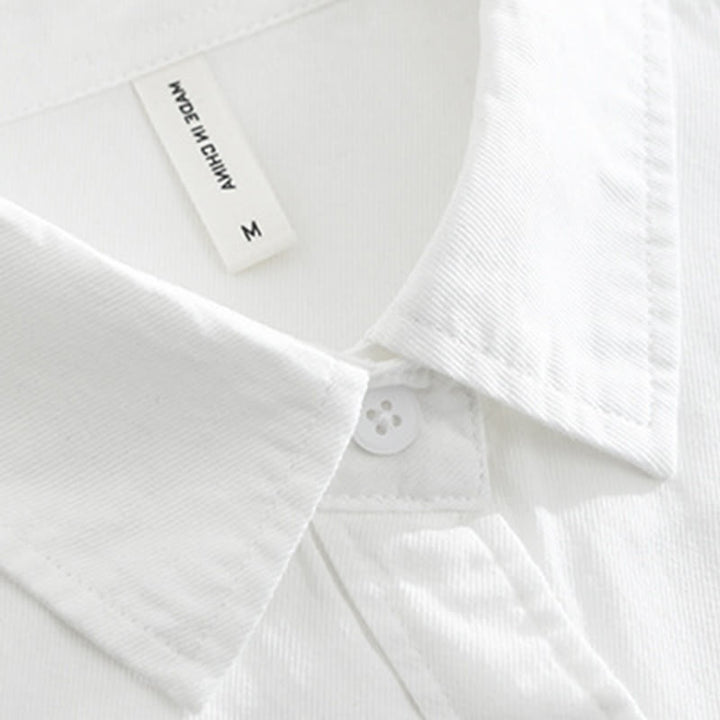 Chemise en coton à manches courtes pour homme, motif simple et artistique, broderie de Buddha Stones , motif bambou - image 4