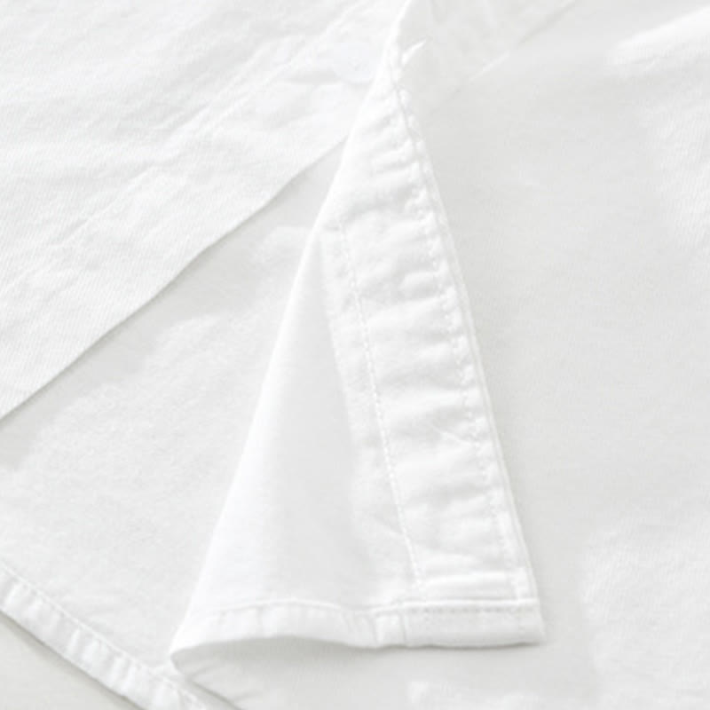 Chemise en coton à manches courtes pour homme, motif simple et artistique, broderie de Buddha Stones , motif bambou - image 12