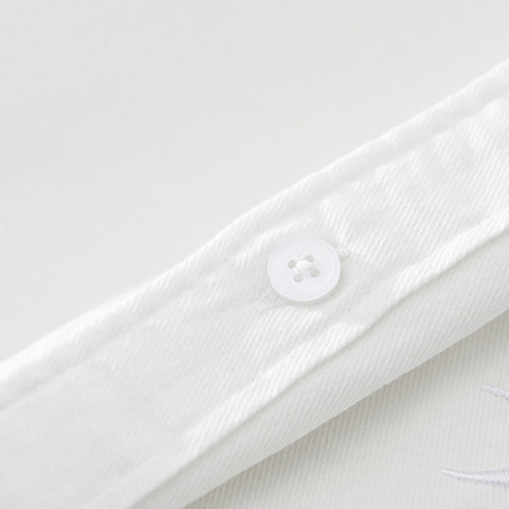 Chemise en coton à manches courtes pour homme, motif simple et artistique, broderie de Buddha Stones , motif bambou - image 7