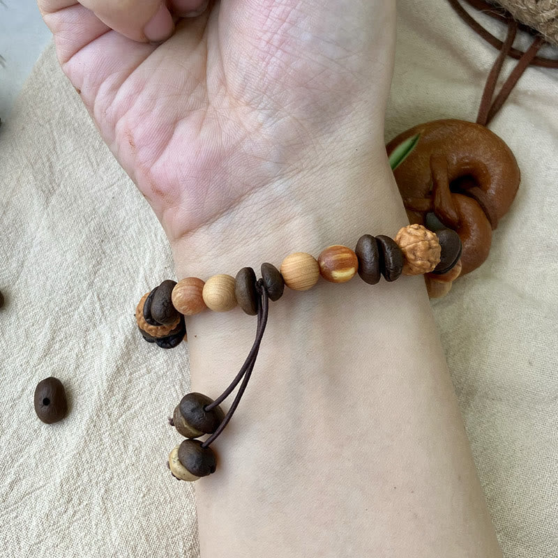 Bracelet de protection en bois de santal et grains de café, Buddha Stones - image 5