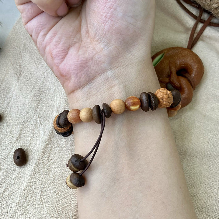 Bracelet de protection en bois de santal et grains de café, Buddha Stones - image 5