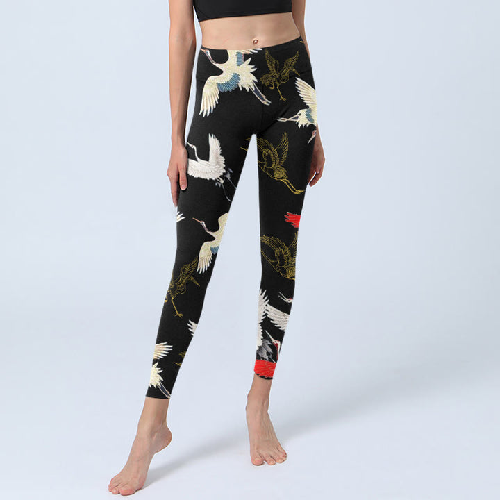 Leggings de sport à imprimé Buddha Stones blanches, rouges et dorées, pantalons de yoga pour femmes - image 5