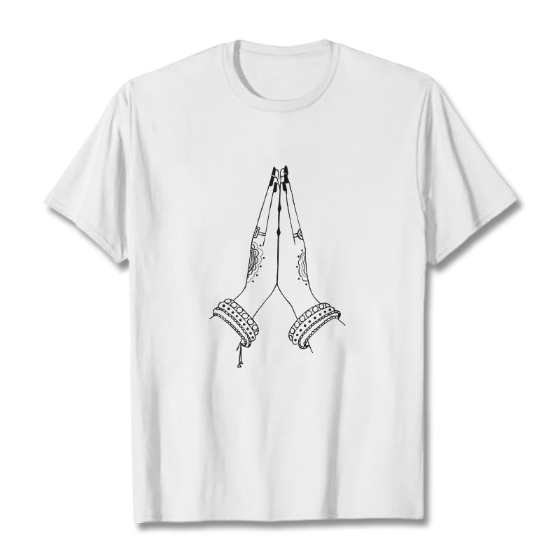 T-shirt avec motif de prière « Buddha Stones Join Hands Together » - Blanc - 2XL - image 7