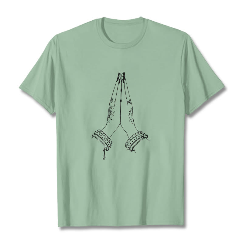 T-shirt avec motif de prière « Buddha Stones Join Hands Together » - Vert pâle - 2XL - image 14