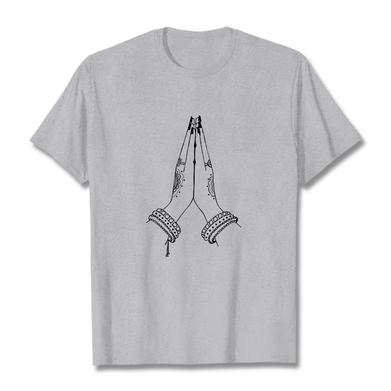 T-shirt avec motif de prière « Buddha Stones Join Hands Together » - Gris clair - 2XL - image 19