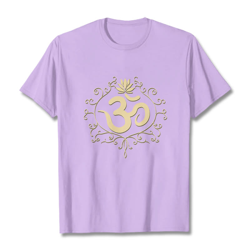 T-shirt Buddha Stones Symbole Om Vignes Fleur de Lotus - Prune - 2XL - image 16