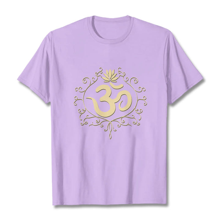 T-shirt Buddha Stones Symbole Om Vignes Fleur de Lotus - Prune - 2XL - image 16