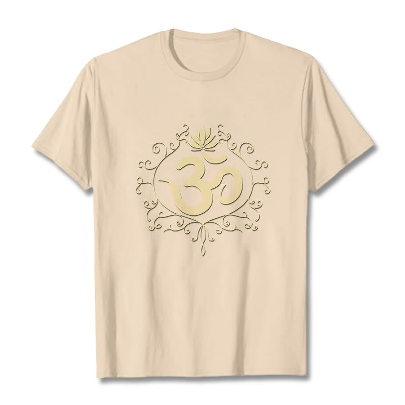 T-shirt Buddha Stones Symbole Om Vignes Fleur de Lotus - Bisque - 2XL - image 12