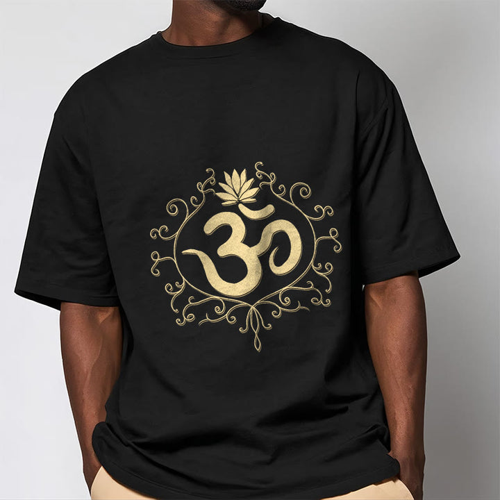 T-shirt Buddha Stones Symbole Om Vignes Fleur de Lotus - image 1