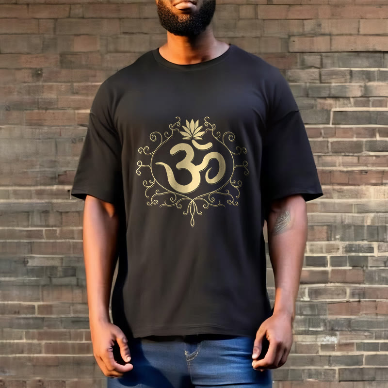 T-shirt Buddha Stones Symbole Om Vignes Fleur de Lotus - image 2