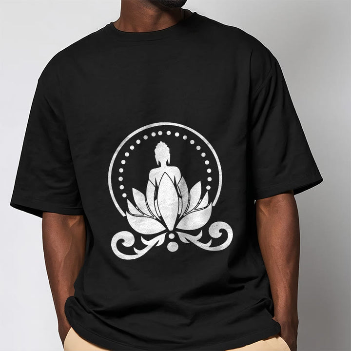 T-shirt Bouddha assis sur une fleur de lotus Buddha Stones en méditation - image 5