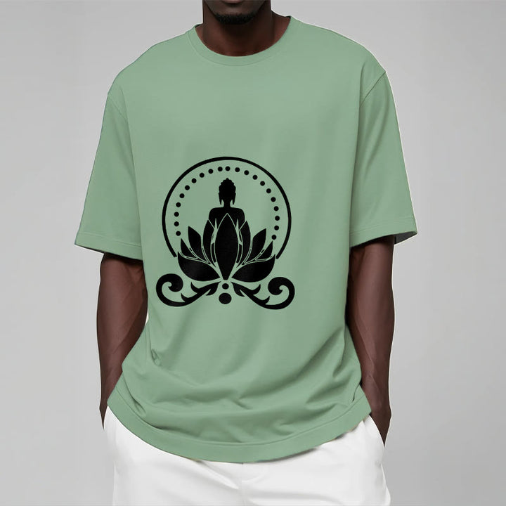 T-shirt Bouddha assis sur une fleur de lotus Buddha Stones en méditation - image 15