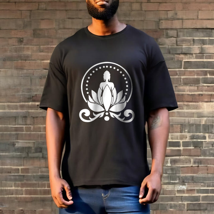 T-shirt Bouddha assis sur une fleur de lotus Buddha Stones en méditation - image 5