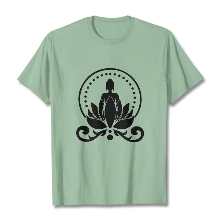 T-shirt Bouddha assis sur une fleur de lotus Buddha Stones en méditation - Vert pâle - 2XL - image 14