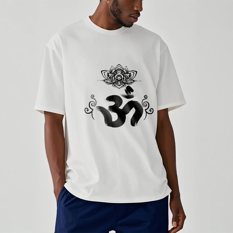 T-shirt floral sanskrit avec Buddha Stones et symbole Om - image 1